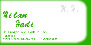 milan hadi business card